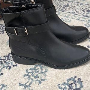 Clarks Renewal Black Leather Ankle Boots with Buckle size 10, NWOT, no box